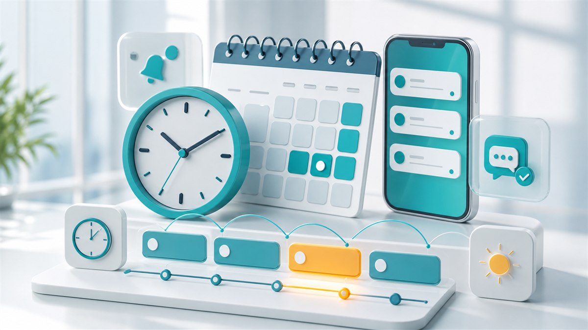 Illustration of SMS send time planning