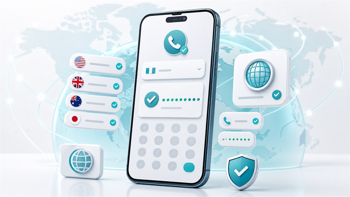 Illustration of a mobile phone number validation workspace